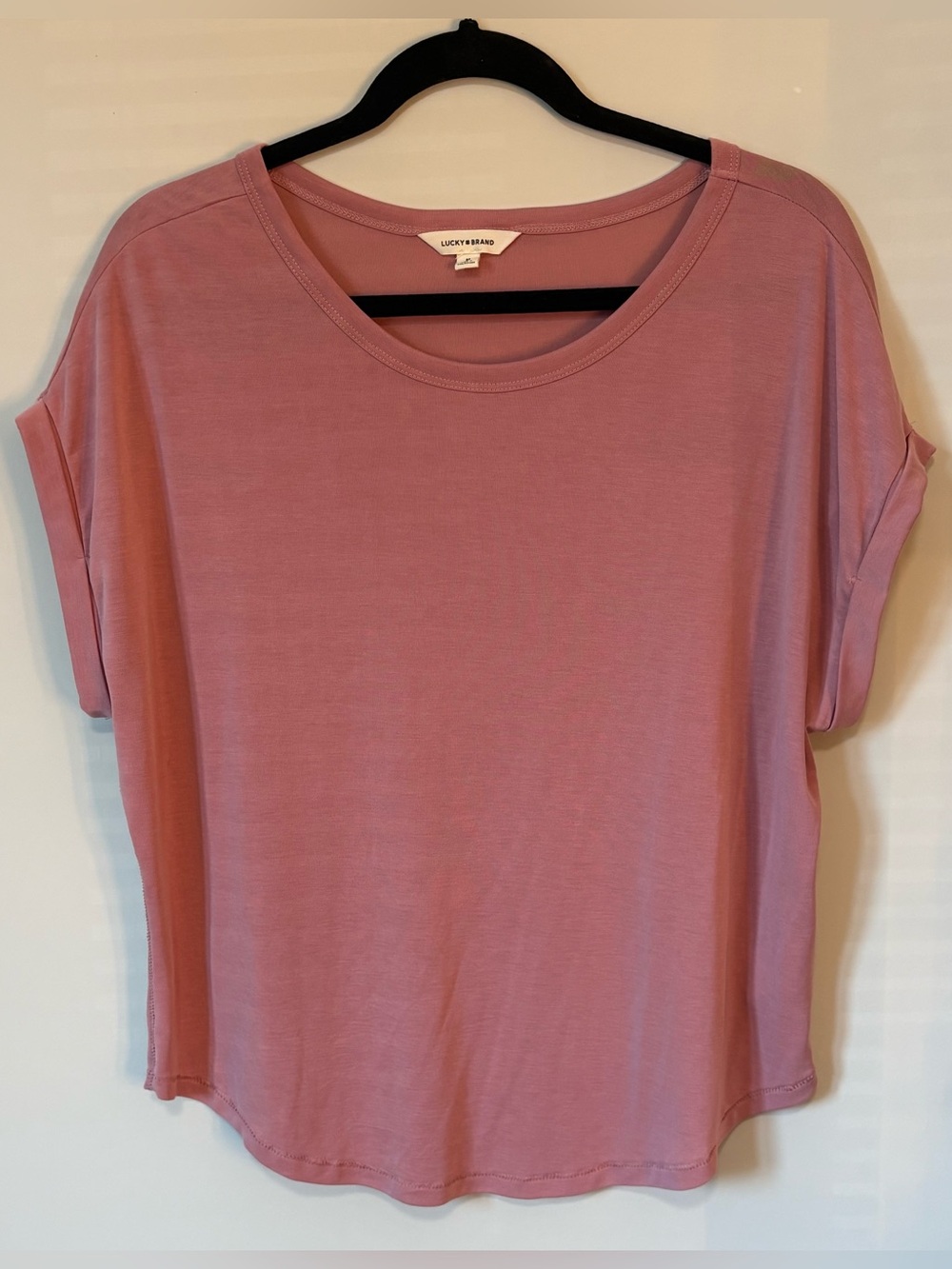 Lucky Brand Mauve Pink Short Sleeve Crew Tee